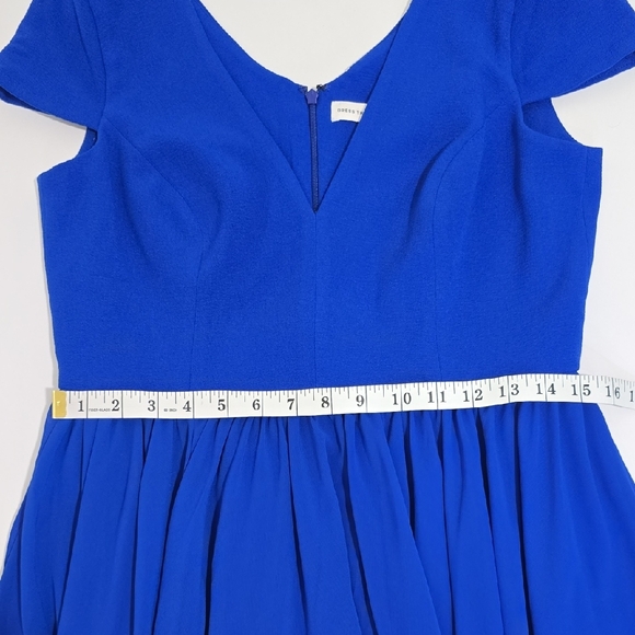 Dress the Population - Corey Chiffon Royal Blue Fit & Flare Romantic Dress - Picture 12 of 15